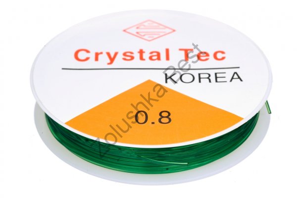 Силиконовая нить (спандекс - резинка для браслетов) 0,8 мм зеленый Китай (аналог) в Смоленске