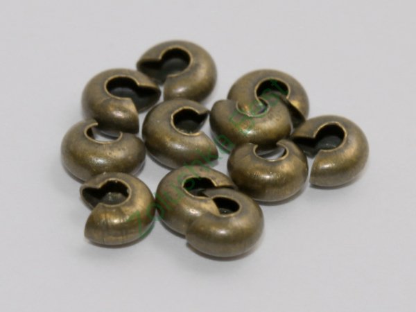 Обжимные бусины 4×2,1 мм, бронза, 110 шт в Смоленске
