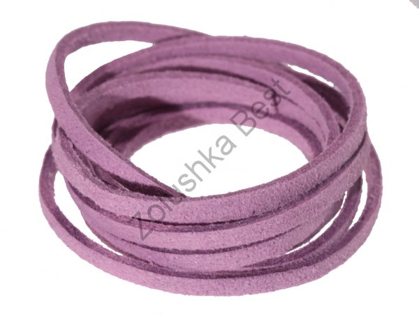 Шнур замшевый фиолетовый, 2.5×1.5 мм, 1 метр в Смоленске