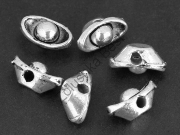 Бусина металлическая, 5×9×5 мм, серебро, 20 шт в Смоленске