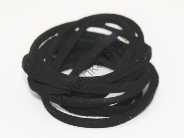Шнур замшевый черный, 2.5×1.5 мм, 1 метр в Смоленске