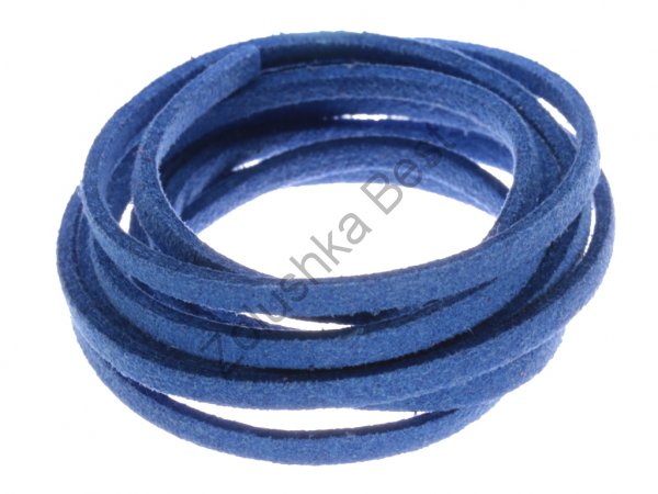 Шнур замшевый синий, 2.5×1.5 мм, 1 метр в Смоленске